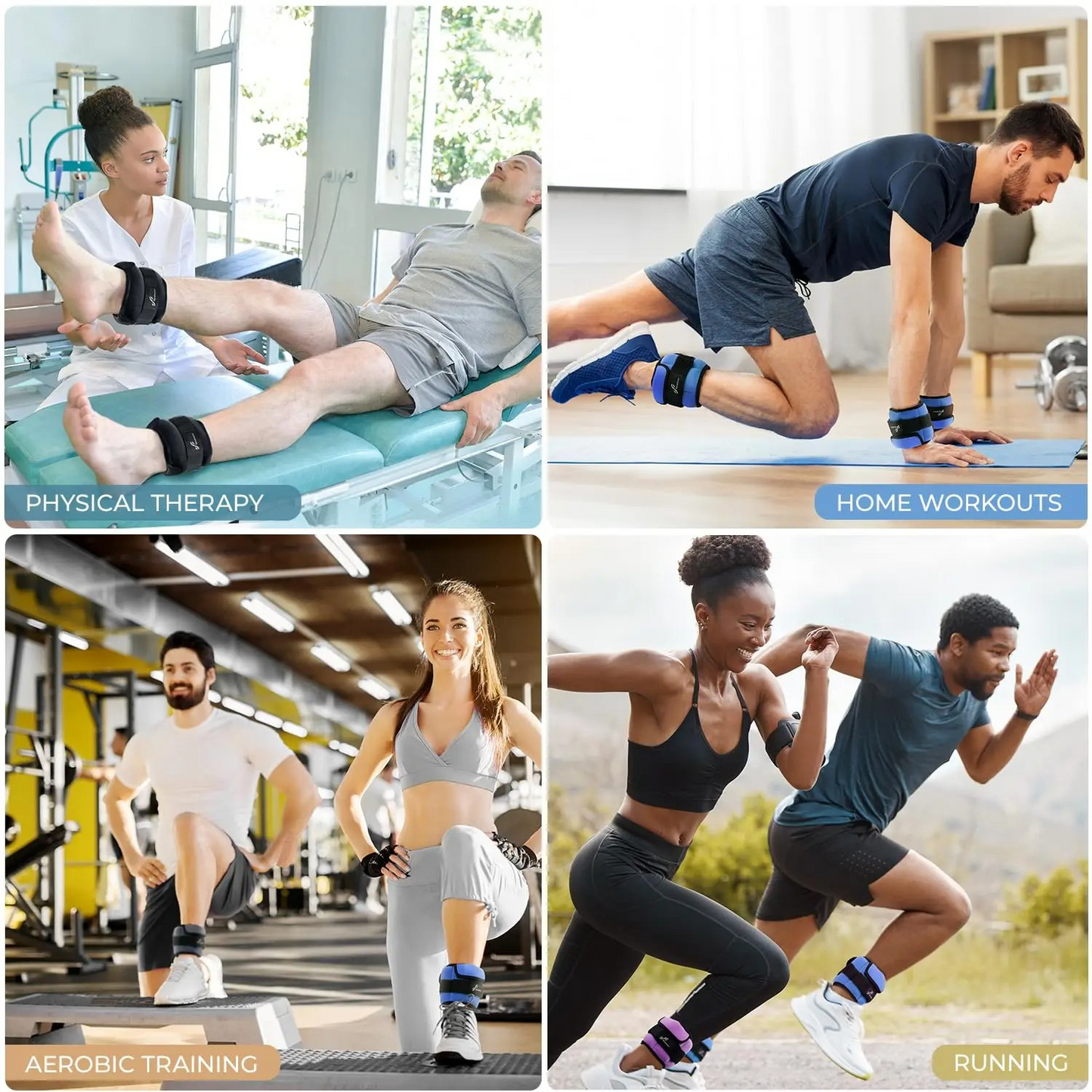 1 Pair Adjustable Wrist & Ankle Weights – 1–10 LB Range – Breathable Fabric with Iron Sand – Strength Training & Rehab