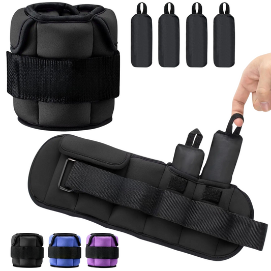 1 Pair Adjustable Wrist & Ankle Weights – 1–10 LB Range – Breathable Fabric with Iron Sand – Strength Training & Rehab
