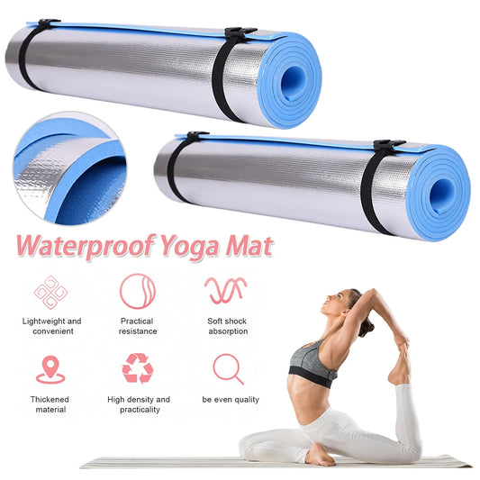 72" x 24" Yoga & Exercise Mat – 0.4" Thick TPE & Aluminum Membrane – Waterproof & Portable for Outdoor Fitness