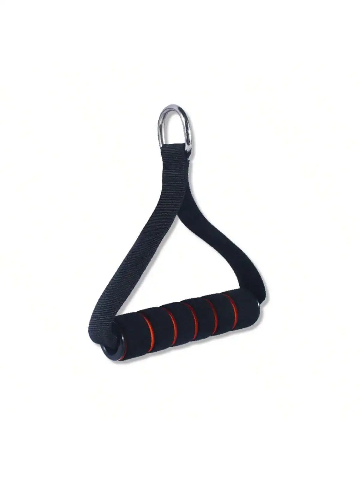 5.12″ × 7.09″ Pull Rope Handle – Nylon Strap & Foam Grip – Steel D-Ring for Resistance Bands & Cable Workouts