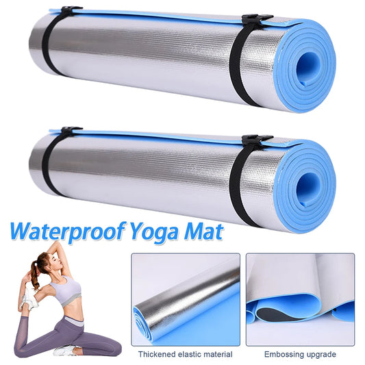 72" x 24" Yoga & Exercise Mat – 0.4" Thick TPE & Aluminum Membrane – Waterproof & Portable for Outdoor Fitness