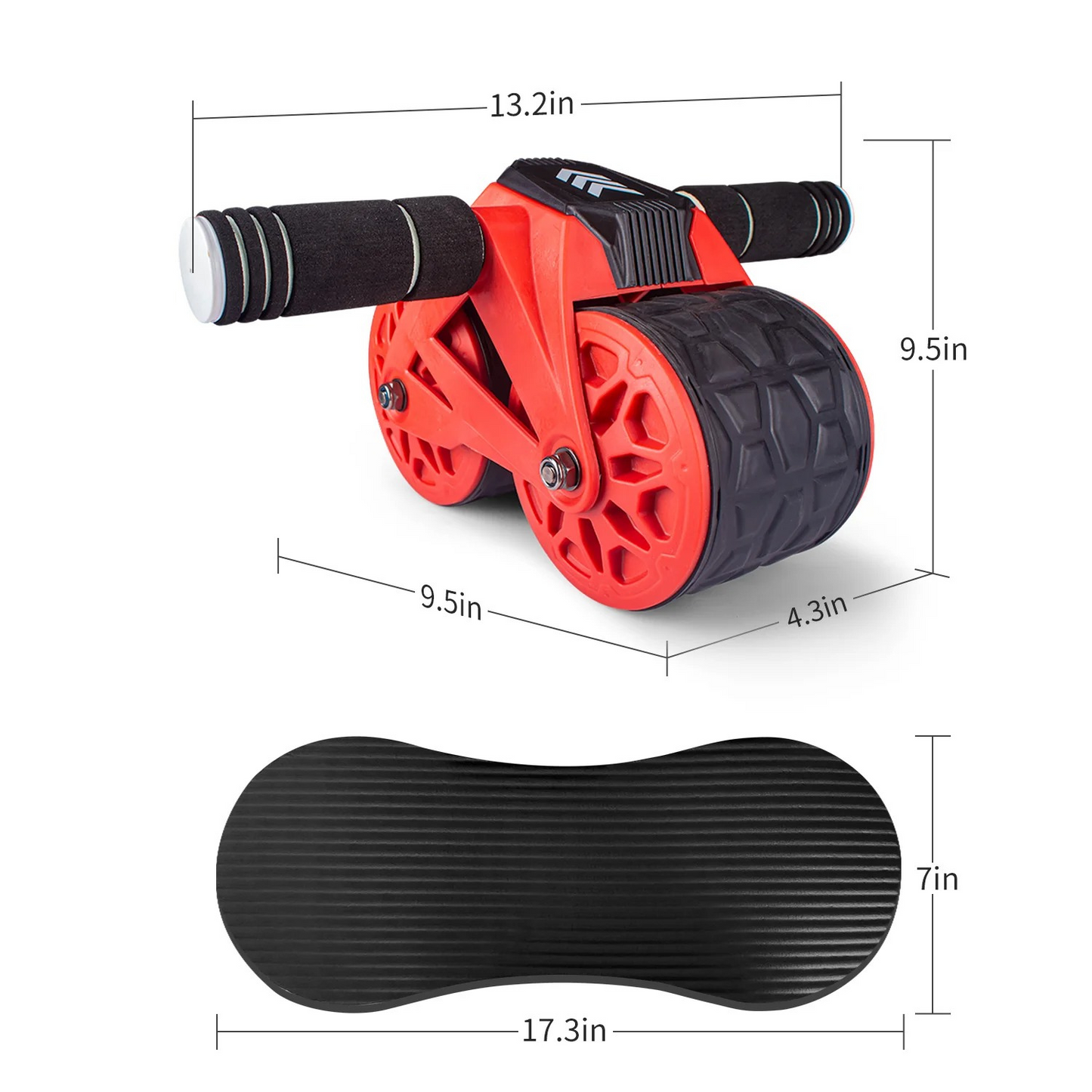 Single Automatic Rebound Ab Wheel Roller – 150 LB Capacity – ABS Construction – Includes Knee Pad for Core & Ab Strength Training