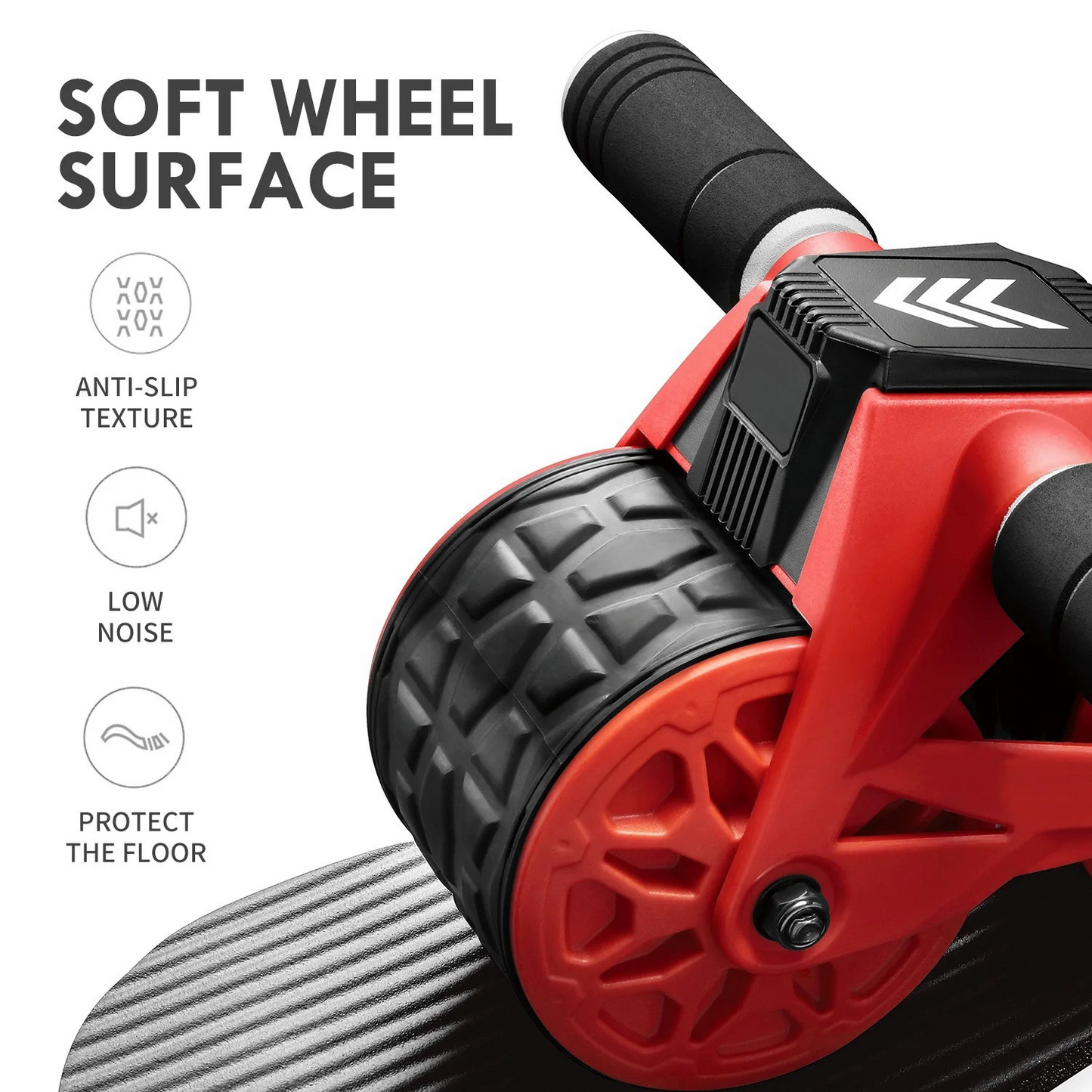 Single Automatic Rebound Ab Wheel Roller – 150 LB Capacity – ABS Construction – Includes Knee Pad for Core & Ab Strength Training
