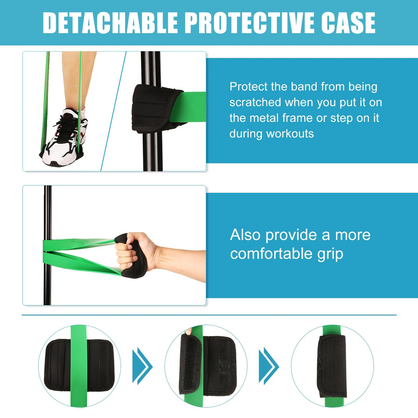 5-Pack 82" Resistance Loop Bands – 5–125 LB Range – Natural Latex – Includes Handles, Door Anchor & Carry Bag for Strength Training