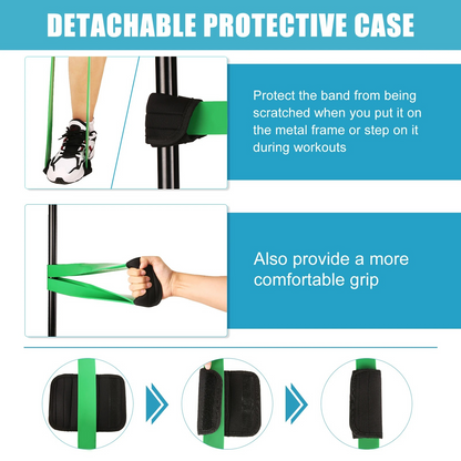 5-Pack 82" Resistance Loop Bands – 5–125 LB Range – Natural Latex – Includes Handles, Door Anchor & Carry Bag for Strength Training