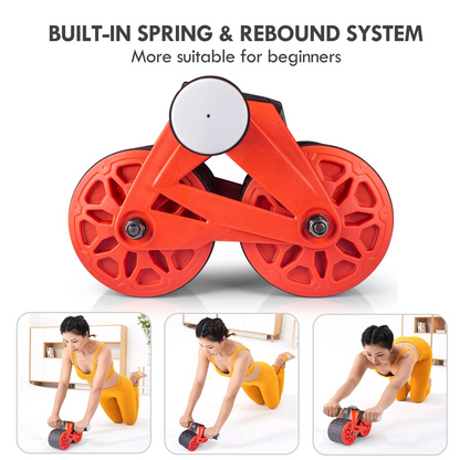 Single Automatic Rebound Ab Wheel Roller – 150 LB Capacity – ABS Construction – Includes Knee Pad for Core & Ab Strength Training