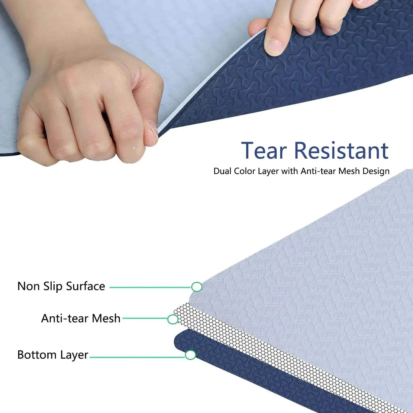 72″ × 24″ Yoga Mat – 0.25″ Thick – Suede TPE – Non-Slip & Anti-Tear for Hot Yoga & Pilates