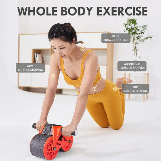 Single Automatic Rebound Ab Wheel Roller – 150 LB Capacity – ABS Construction – Includes Knee Pad for Core & Ab Strength Training