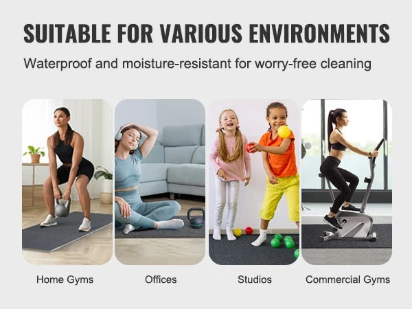 0.56 in Interlocking Floor Mats – 100 sq ft Coverage (25 Tiles) – Rubber Top & EVA Foam – Shock Absorption & Noise Reduction for Gym