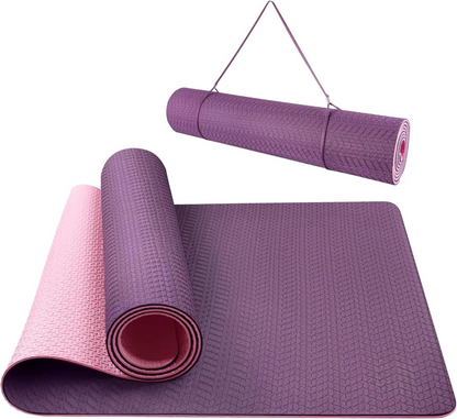 72″ × 24″ Yoga Mat – 0.25″ Thick – Suede TPE – Non-Slip & Anti-Tear for Hot Yoga & Pilates