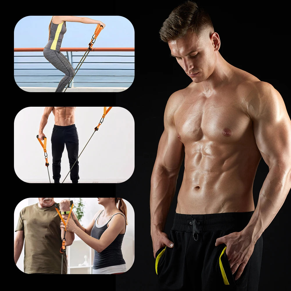 6-Pack Resistance Bands Set – 25–300 LB Strength Range – Natural Latex – Full-Body Strength Training