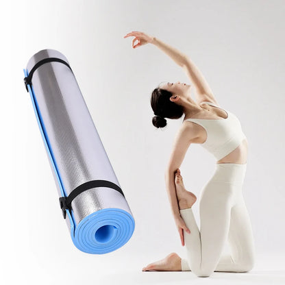 72" x 24" Yoga & Exercise Mat – 0.4" Thick TPE & Aluminum Membrane – Waterproof & Portable for Outdoor Fitness