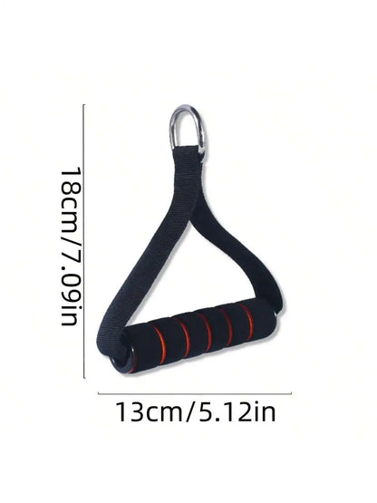 5.12″ × 7.09″ Pull Rope Handle – Nylon Strap & Foam Grip – Steel D-Ring for Resistance Bands & Cable Workouts
