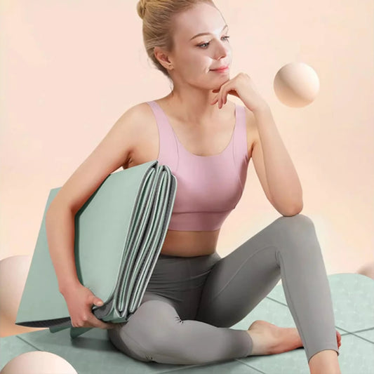 72″×24″ Foldable Travel Yoga Mat – 0.24″ Eco-Friendly TPE – Double-Sided Non-Slip for Pilates & Workouts