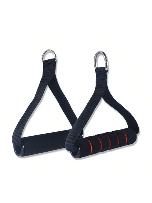 5.12″ × 7.09″ Pull Rope Handle – Nylon Strap & Foam Grip – Steel D-Ring for Resistance Bands & Cable Workouts