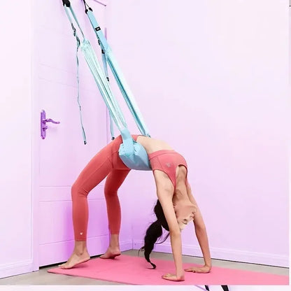 71″ Adjustable Yoga Stretch Strap – Four-Layer Woven Webbing & Foam Pad – Flexibility & Backbend Training