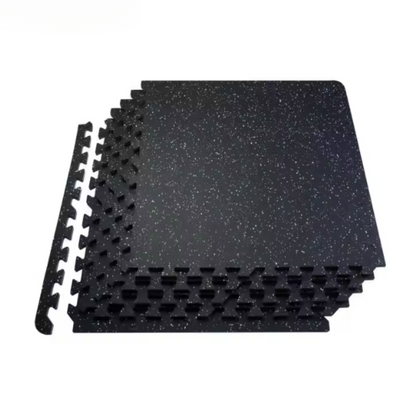 0.56 in Interlocking Floor Mats – 100 sq ft Coverage (25 Tiles) – Rubber Top & EVA Foam – Shock Absorption & Noise Reduction for Gym