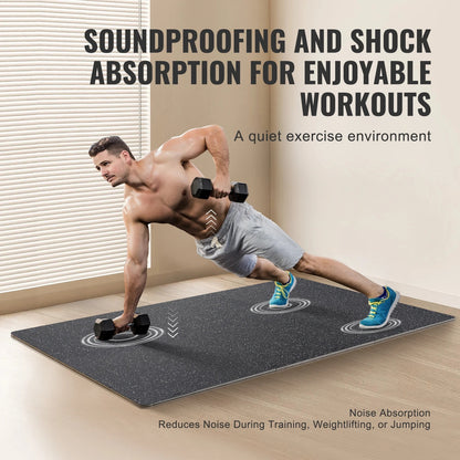 0.56 in Interlocking Floor Mats – 100 sq ft Coverage (25 Tiles) – Rubber Top & EVA Foam – Shock Absorption & Noise Reduction for Gym